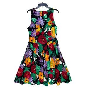 Vintage Smocked Dress Fit & Flare Floral Pinup